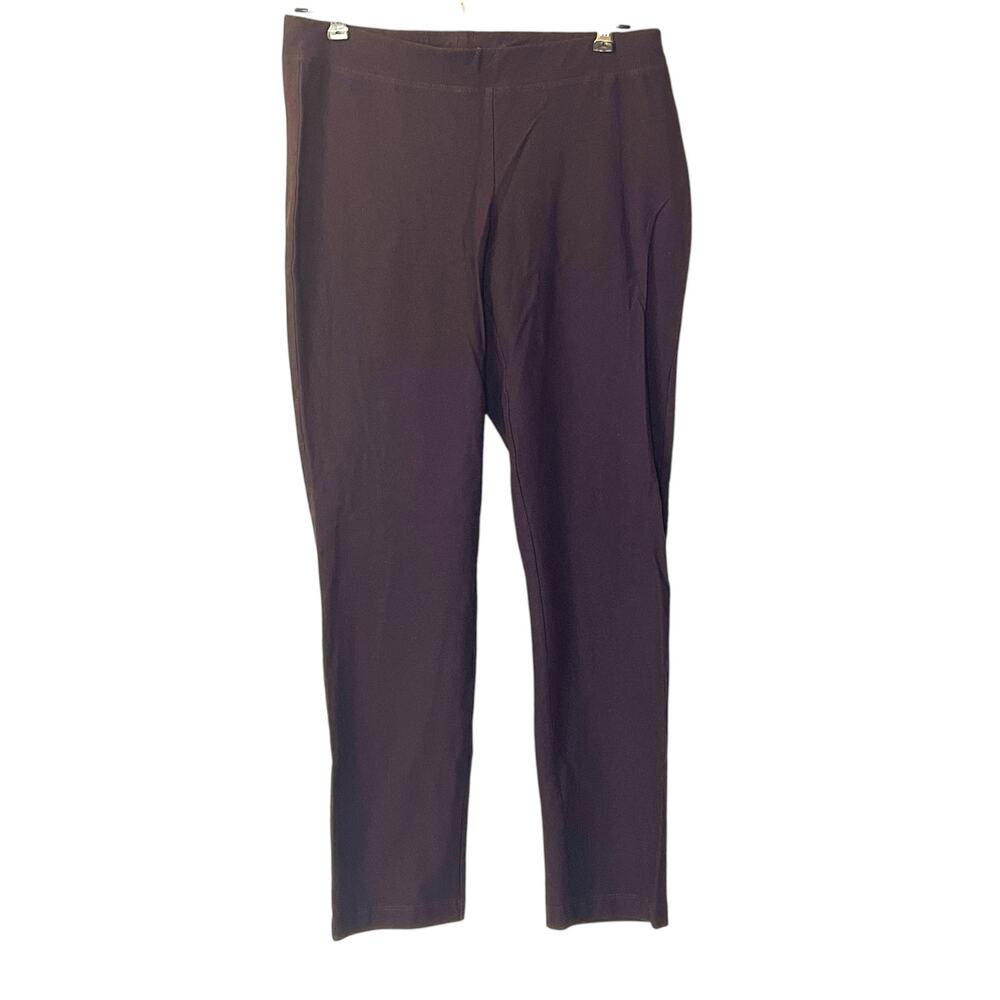 Eileen Fisher Pull-On Tapered Leg Ankle Length Pant Burgundy Women XS
